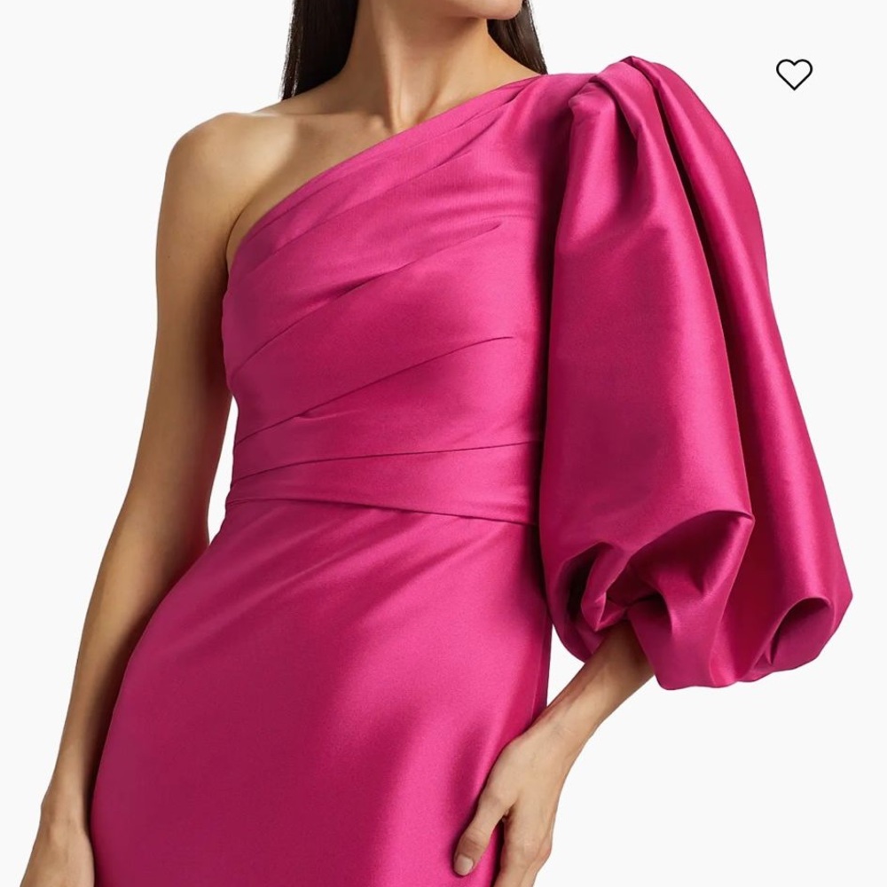 Badgley Mischka One Shoulder Pink Dress